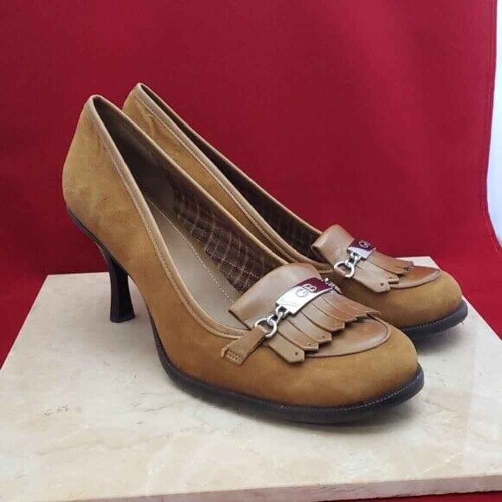 Gianni Bini Tan Suede Pumps Heels- Cowgirl Western Theme -  Size 9.5